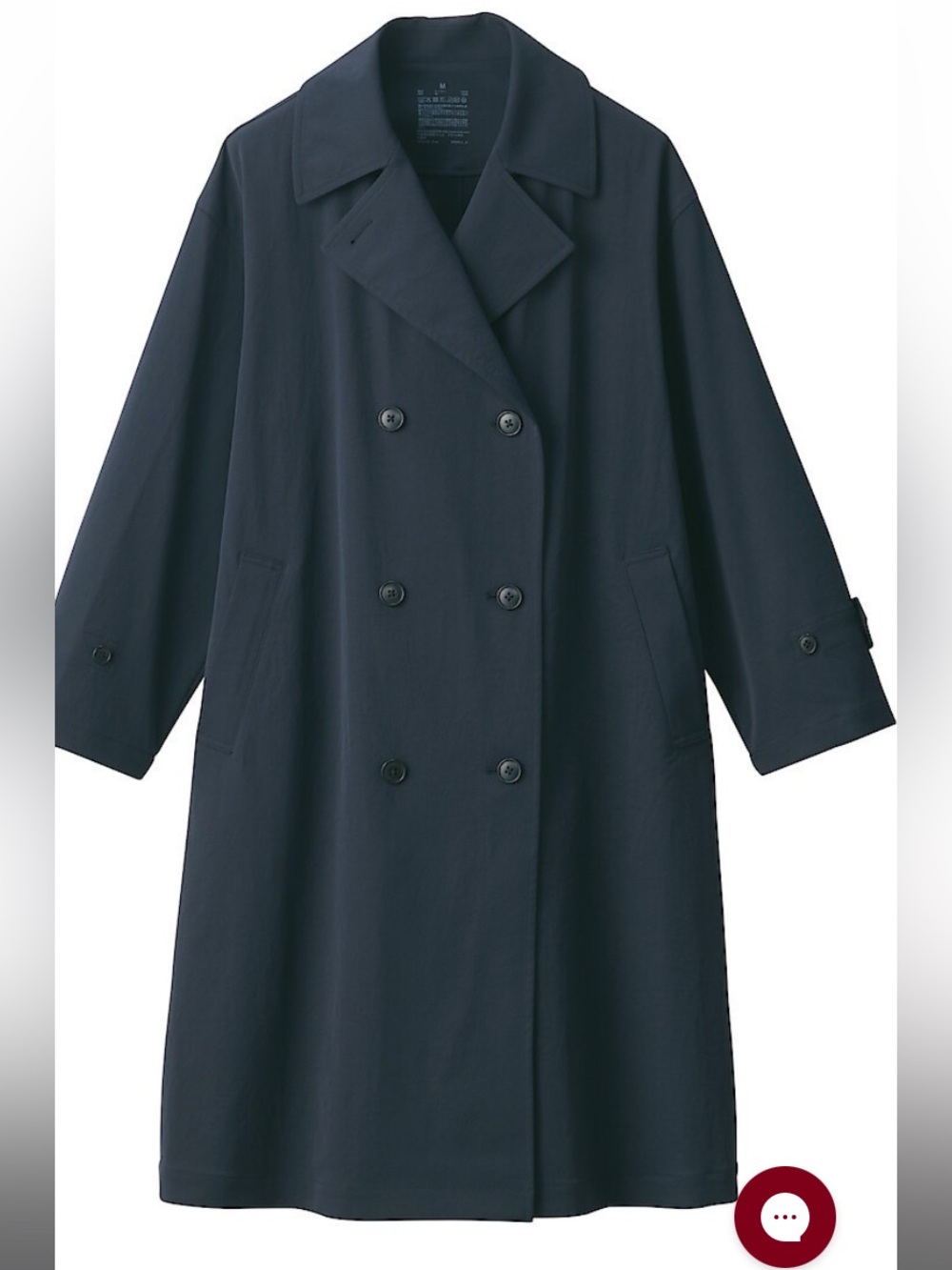 MUJI Dark Navy Double-Breasted Trench Coat